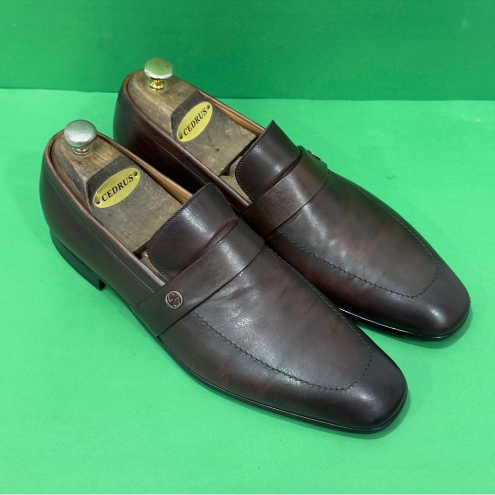 Men's Brown Gucci Leather Loafers